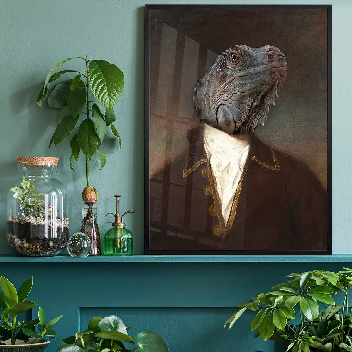 Iguana Portrait Print