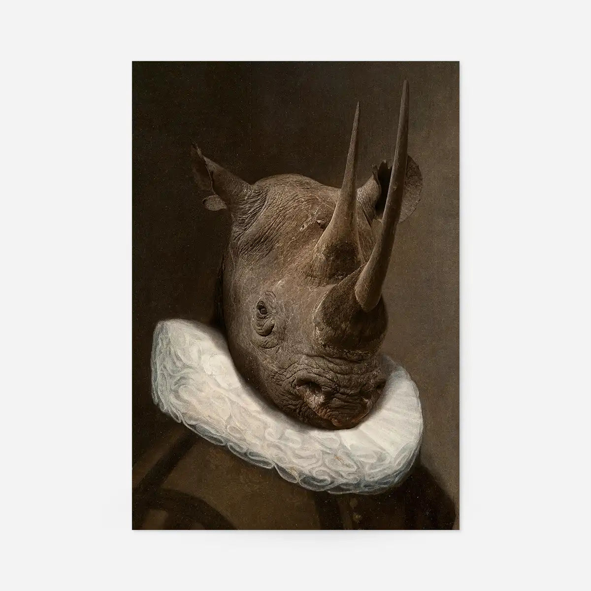 Rhino Victorian Neck Ruff Print