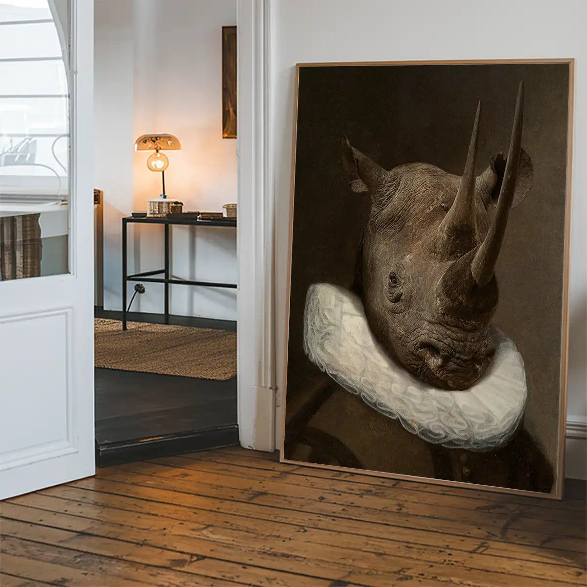 Rhino Victorian Neck Ruff Print