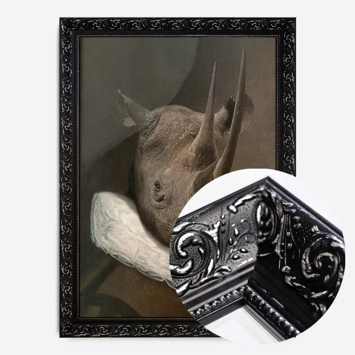 Rhino Victorian Neck Ruff Print