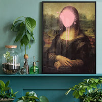 Mona Lisa Splat Spray Paint Face Altered Art Portrait Print