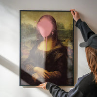 Mona Lisa Splat Spray Paint Face Altered Art Portrait Print