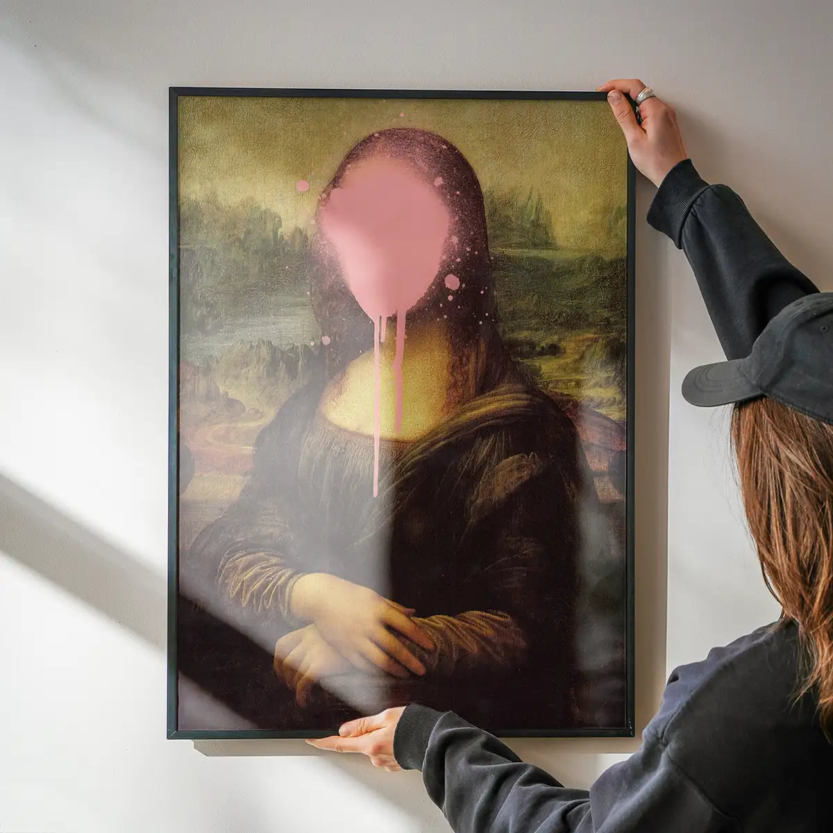 Mona Lisa Splat Spray Paint Face Altered Art Portrait Print