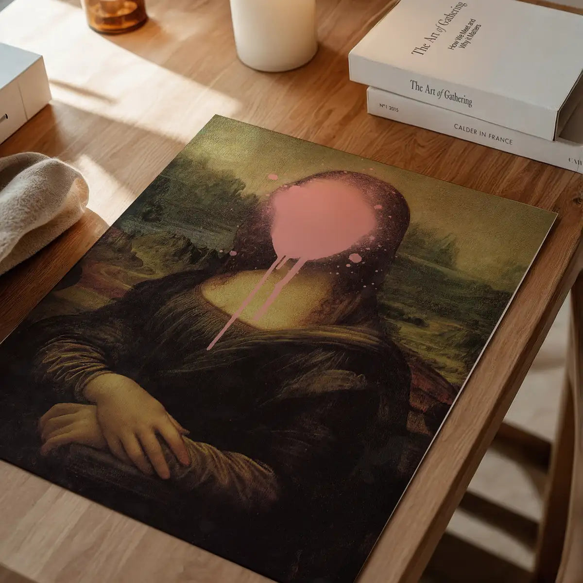Mona Lisa Splat Spray Paint Face Altered Art Portrait Print