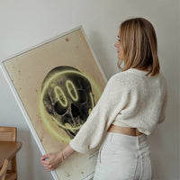 Happy Face Skull Neon Print
