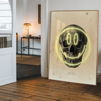 Happy Face Skull Neon Print