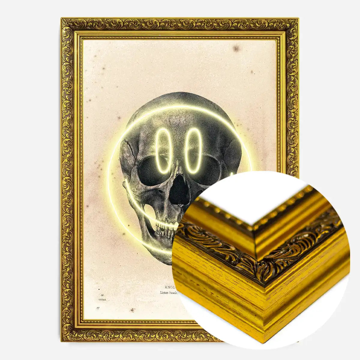 Happy Face Skull Neon Print