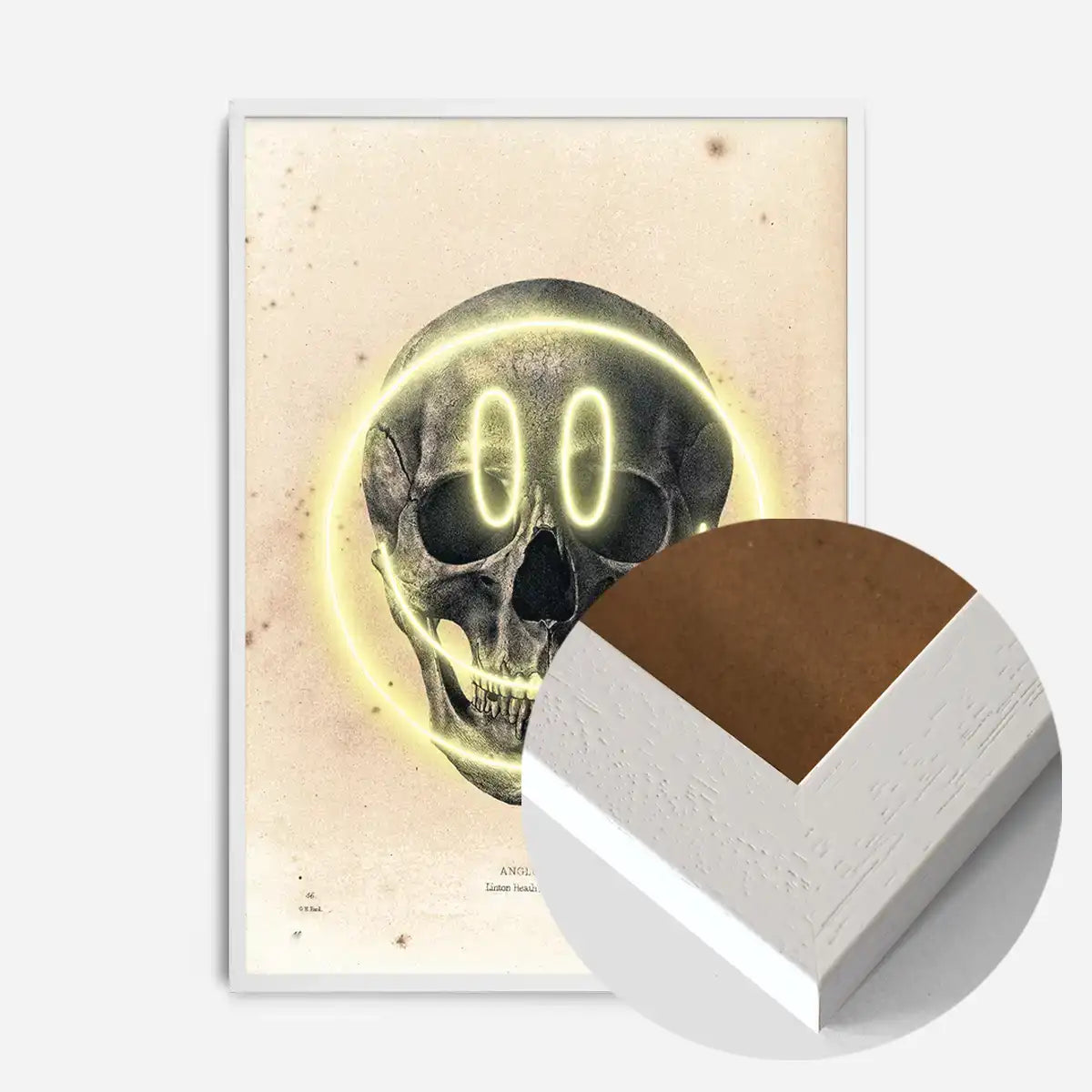 Happy Face Skull Neon Print