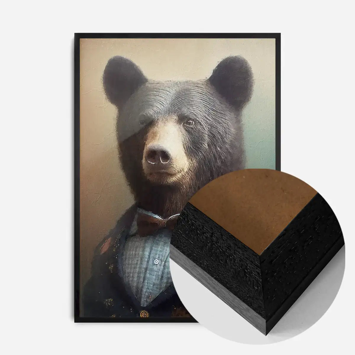 Black Bear Animal Head Portrait Print