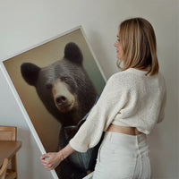 Black Bear Animal Head Portrait Print