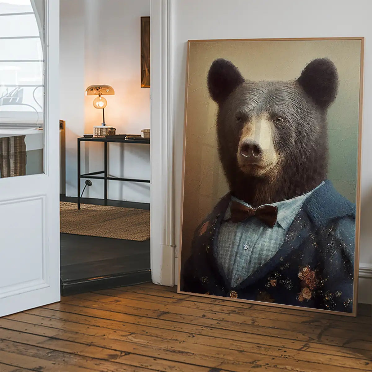 Black Bear Animal Head Portrait Print