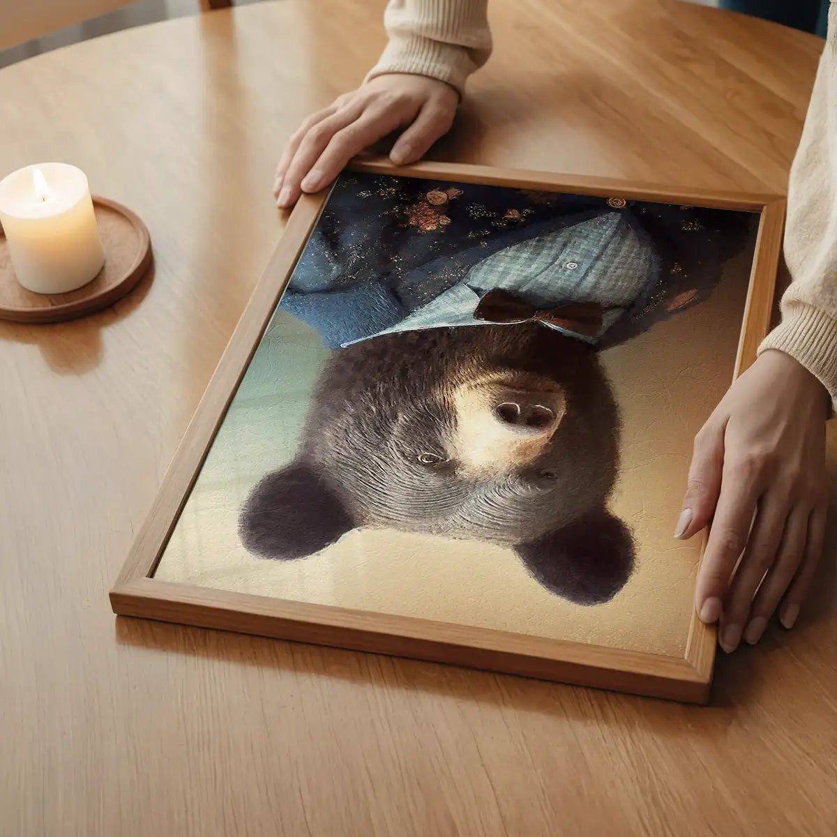 Black Bear Animal Head Portrait Print