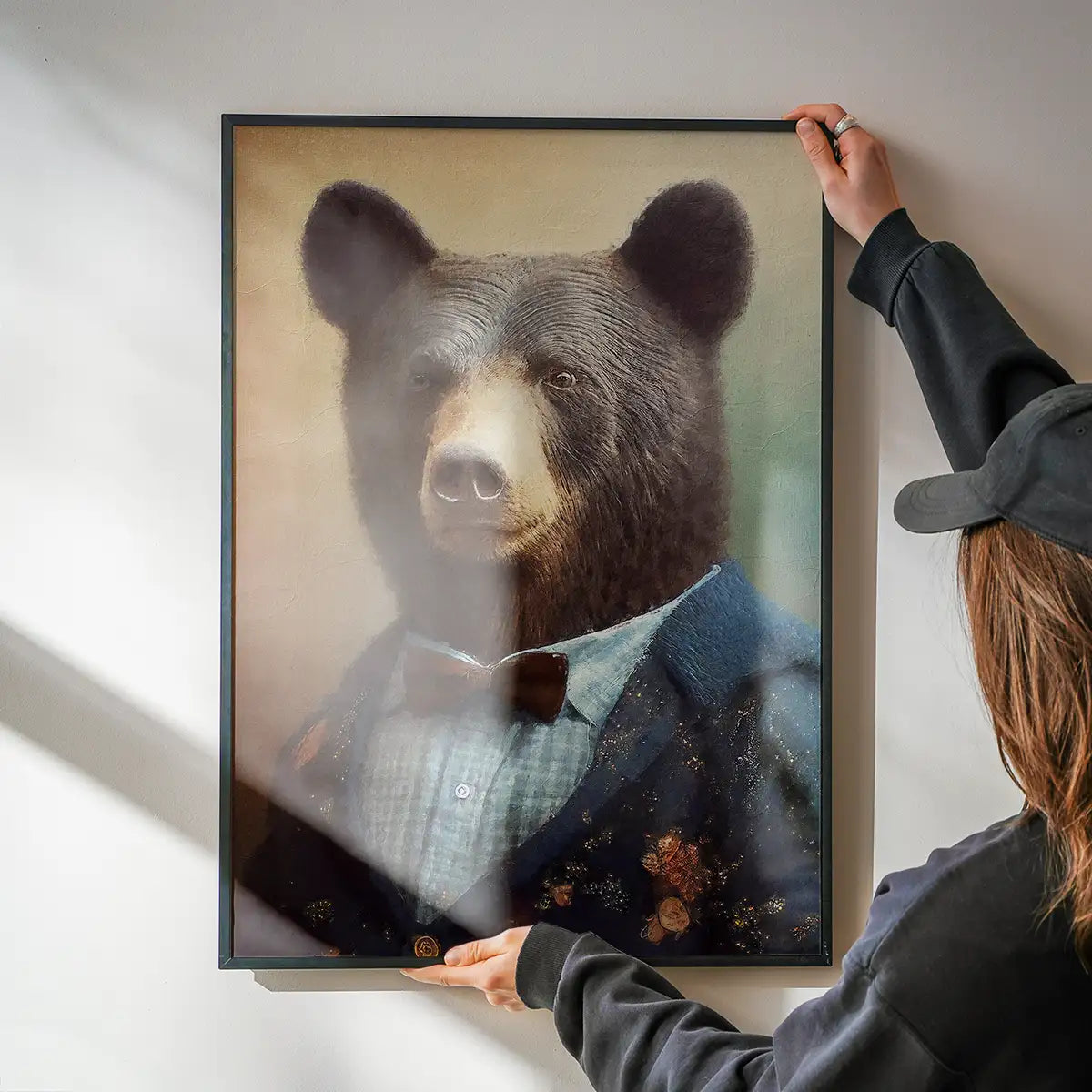 Black Bear Animal Head Portrait Print