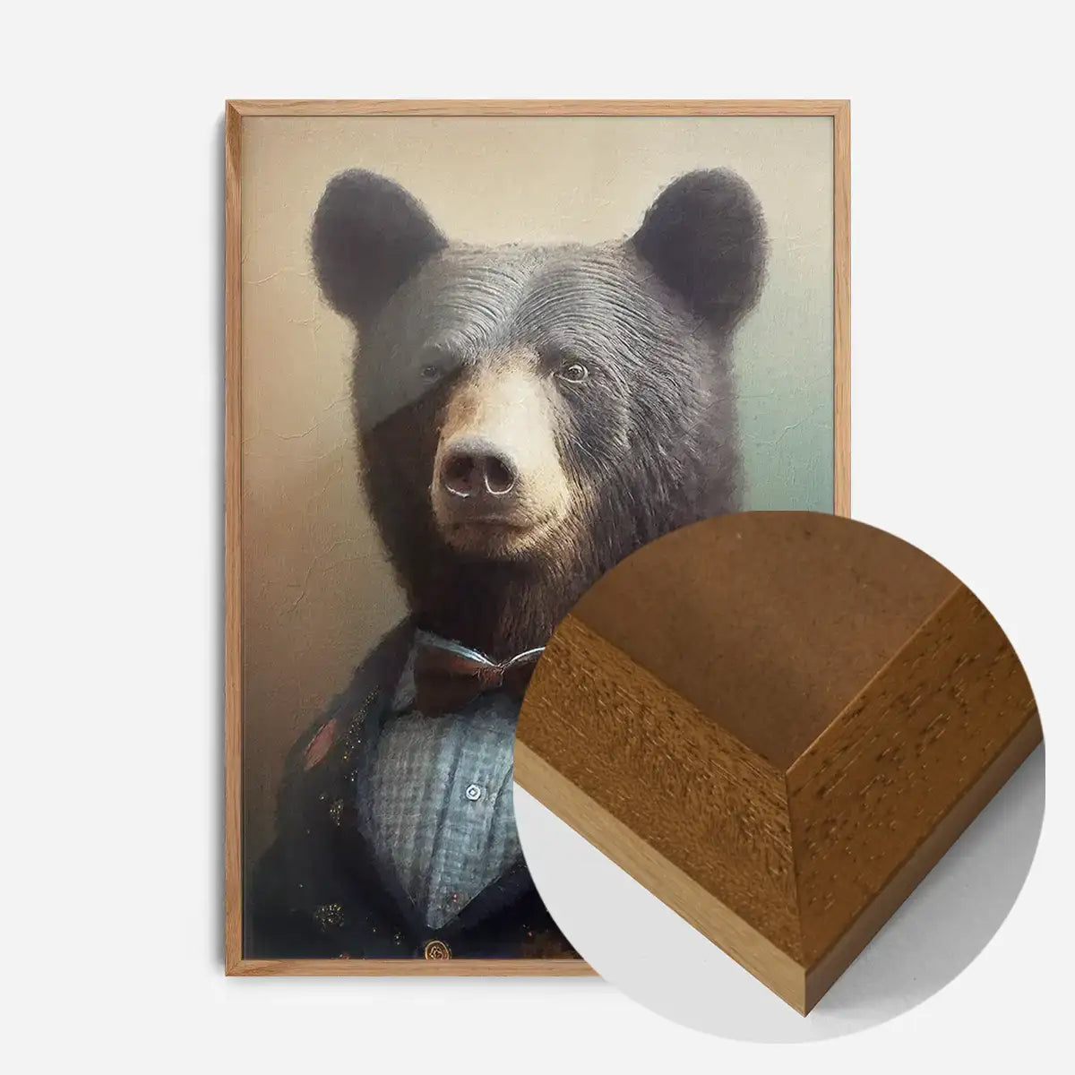 Black Bear Animal Head Portrait Print