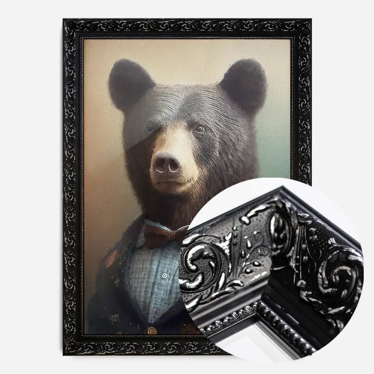 Black Bear Animal Head Portrait Print