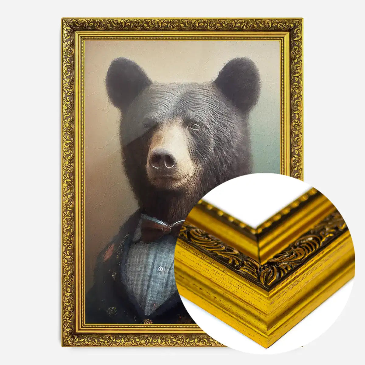 Black Bear Animal Head Portrait Print