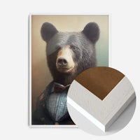 Black Bear Animal Head Portrait Print