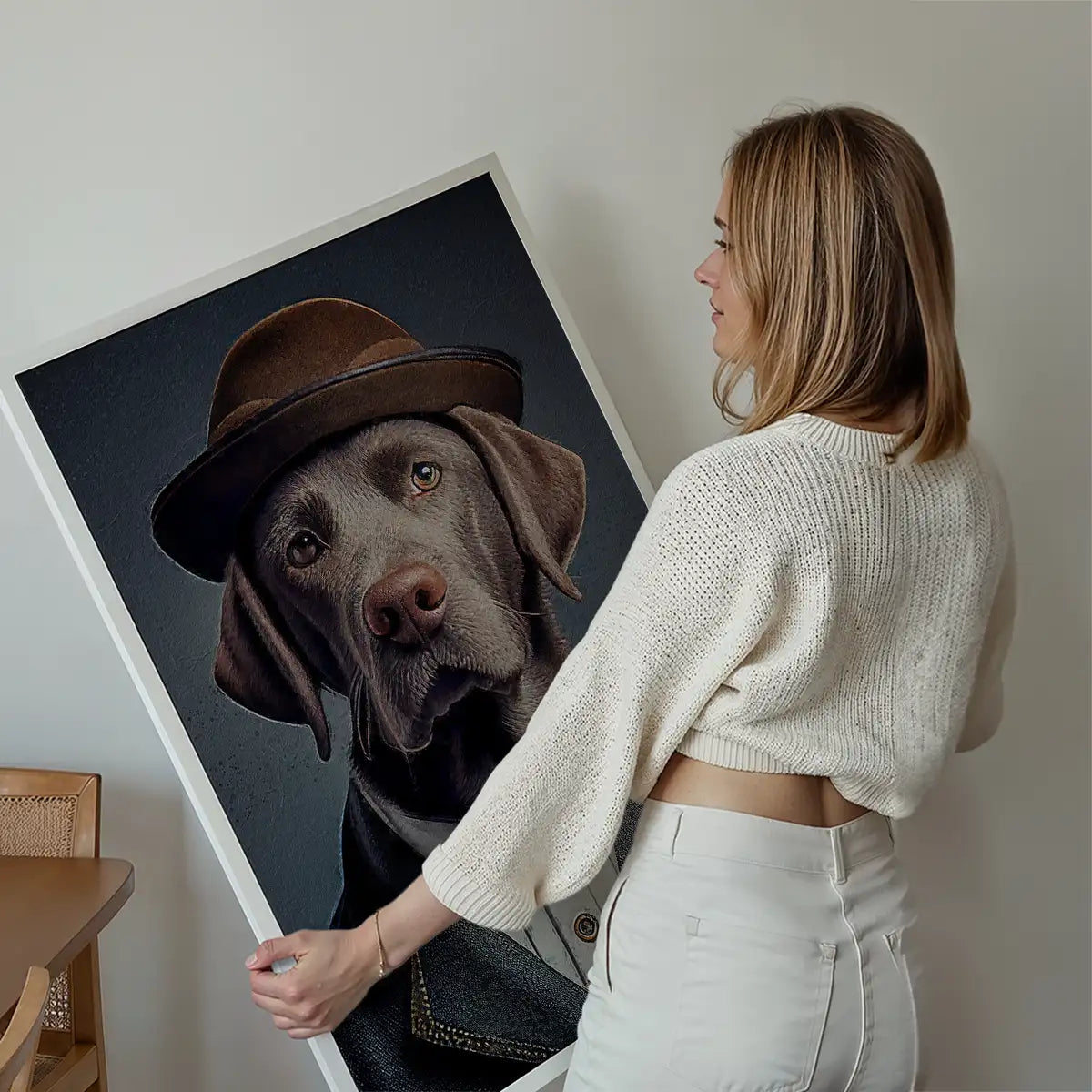 Black Labrador Animal Head Portrait Print