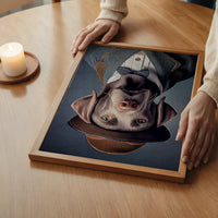 Black Labrador Animal Head Portrait Print