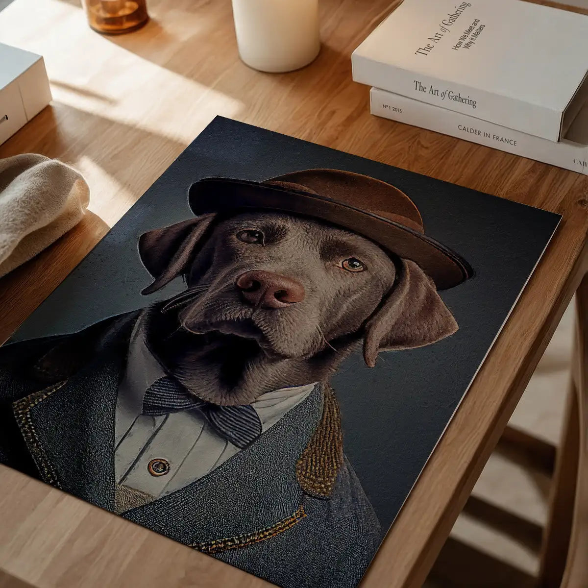 Black Labrador Animal Head Portrait Print