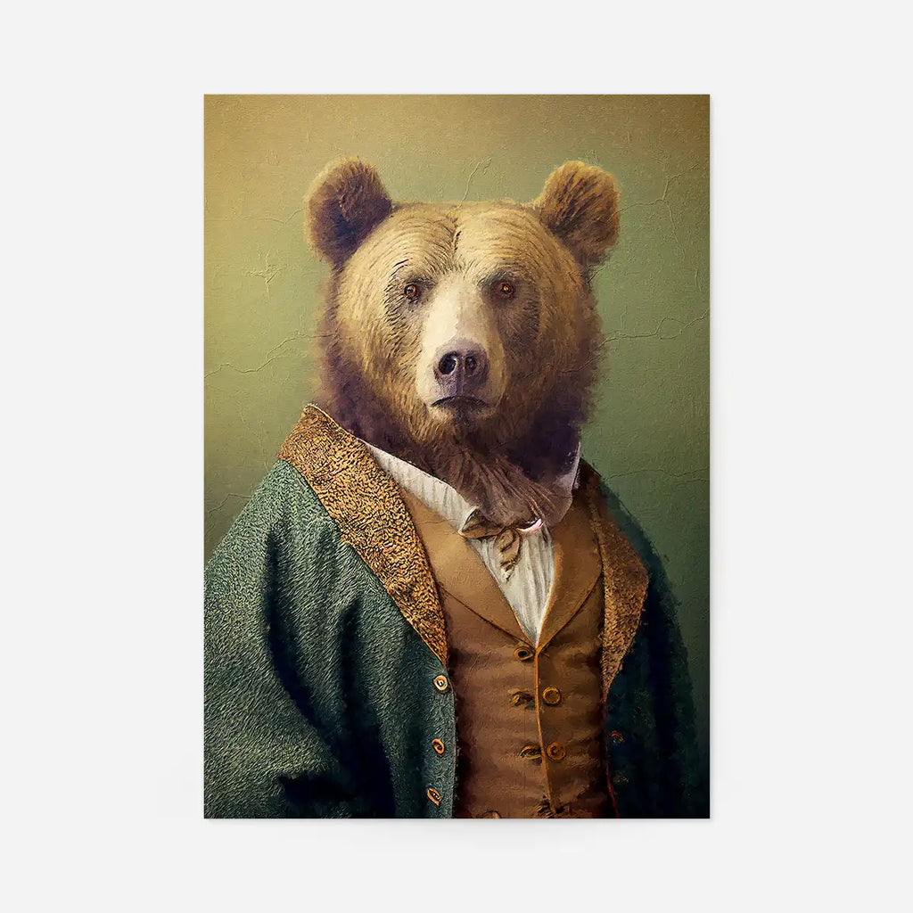 Bear Animal Head Portrait Print