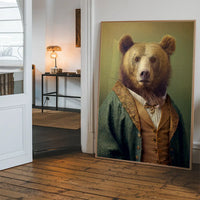 Brown Bear Animal Head Portrait Print