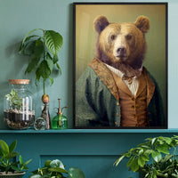 Brown Bear Animal Head Portrait Print