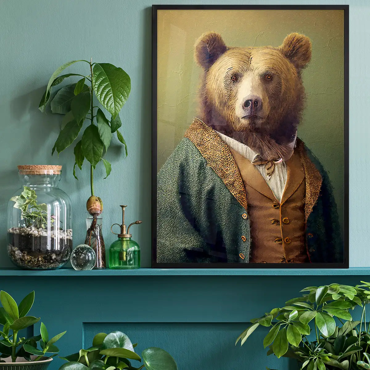 Brown Bear Animal Head Portrait Print