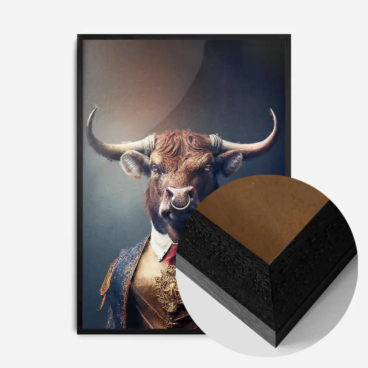 Bull Animal Head Portrait Print
