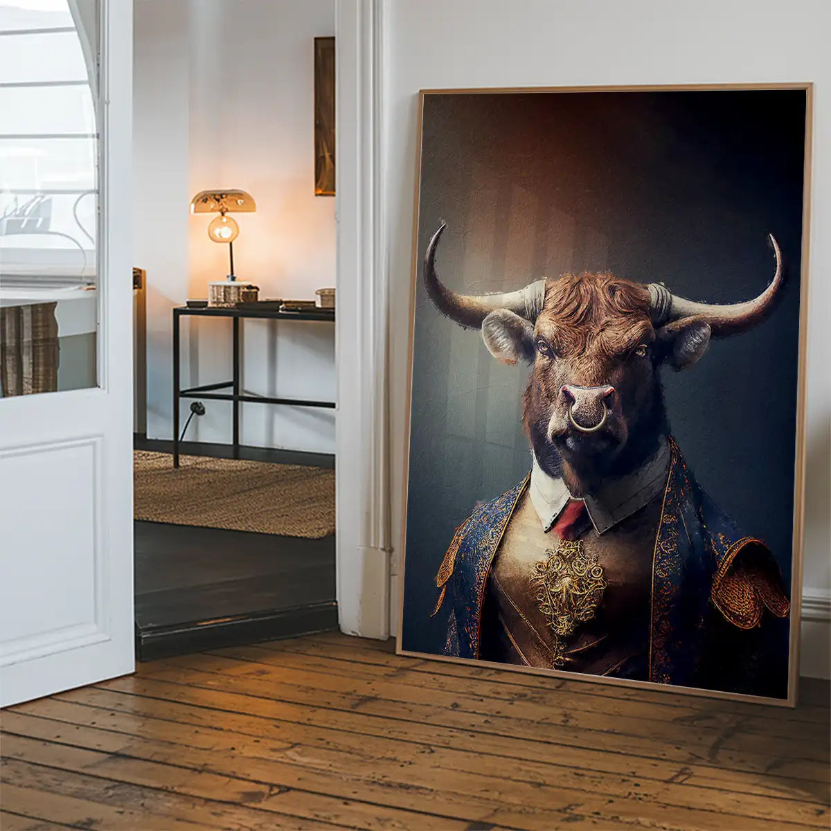Bull Animal Head Portrait Print