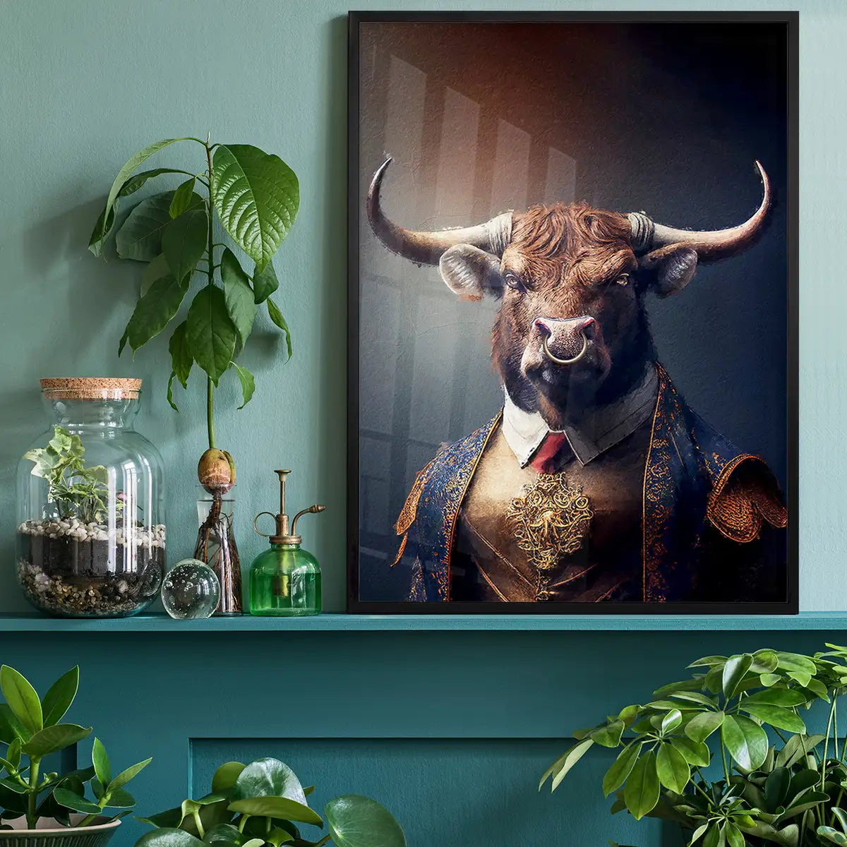 Bull Animal Head Portrait Print