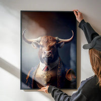 Bull Animal Head Portrait Print
