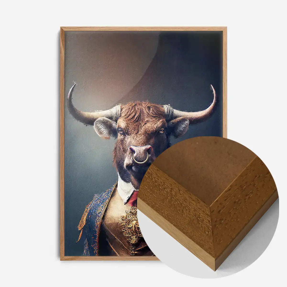 Bull Animal Head Portrait Print