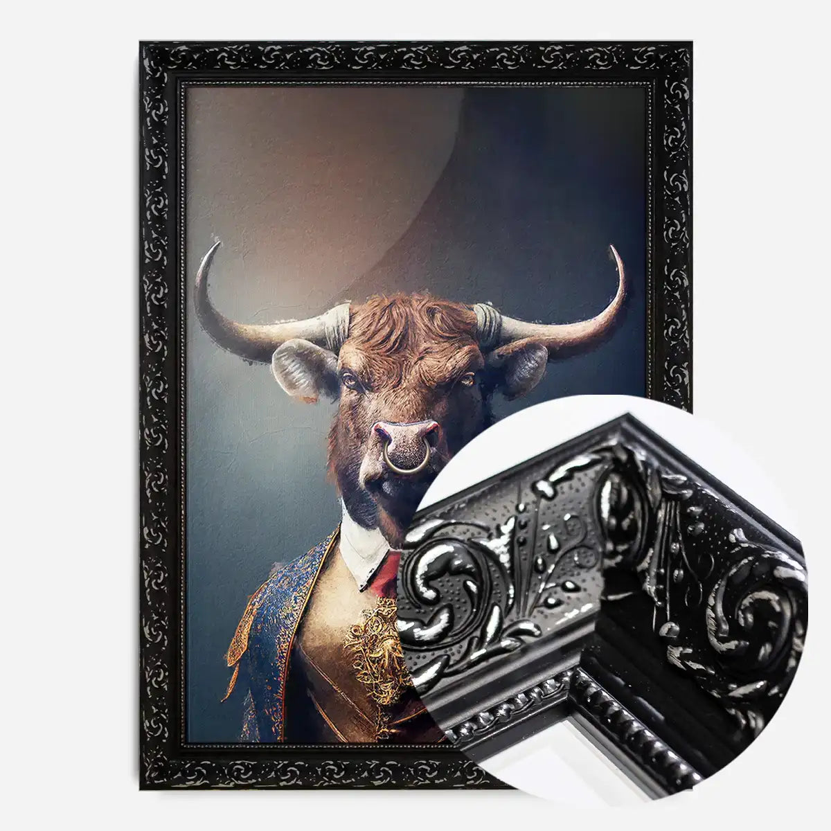 Bull Animal Head Portrait Print