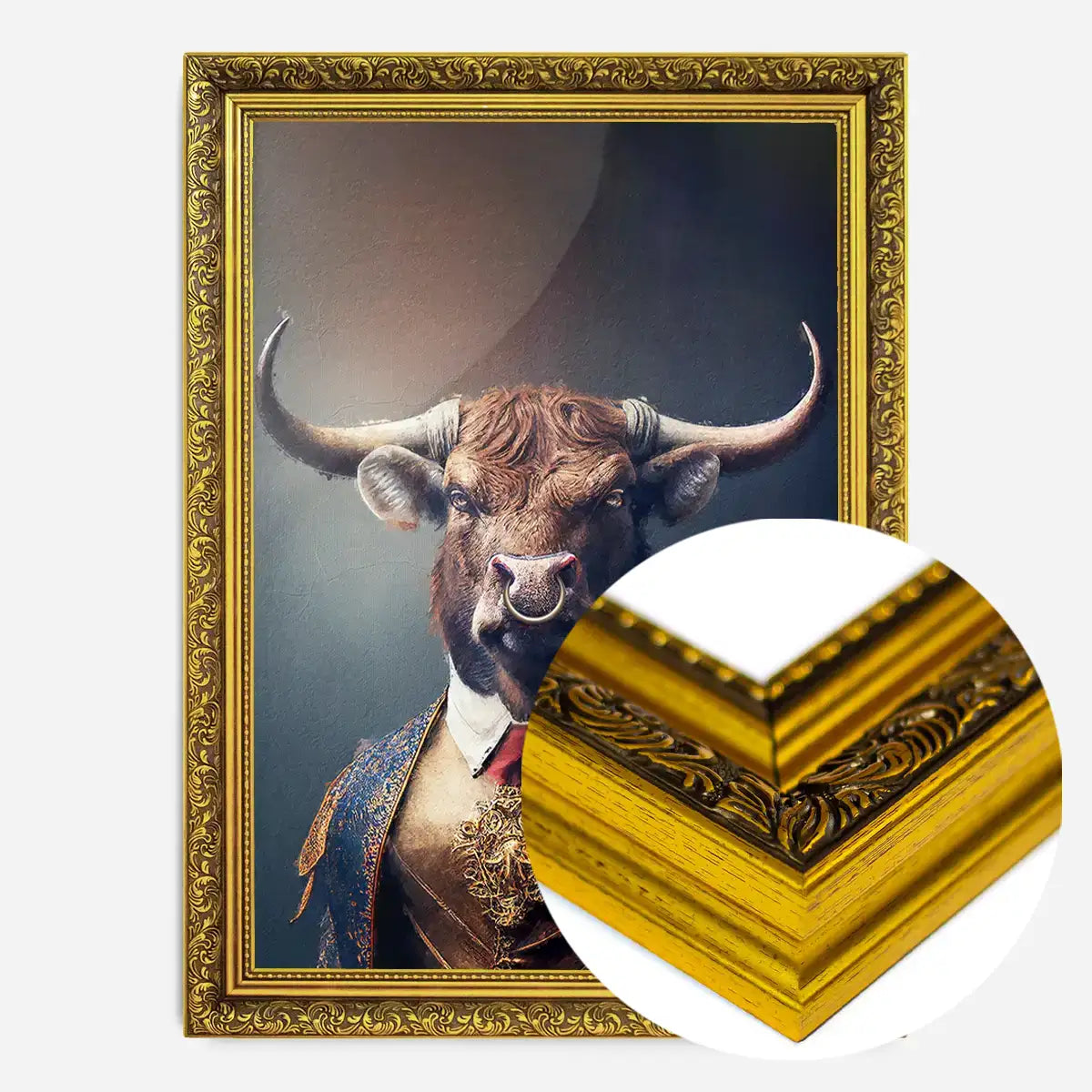 Bull Animal Head Portrait Print