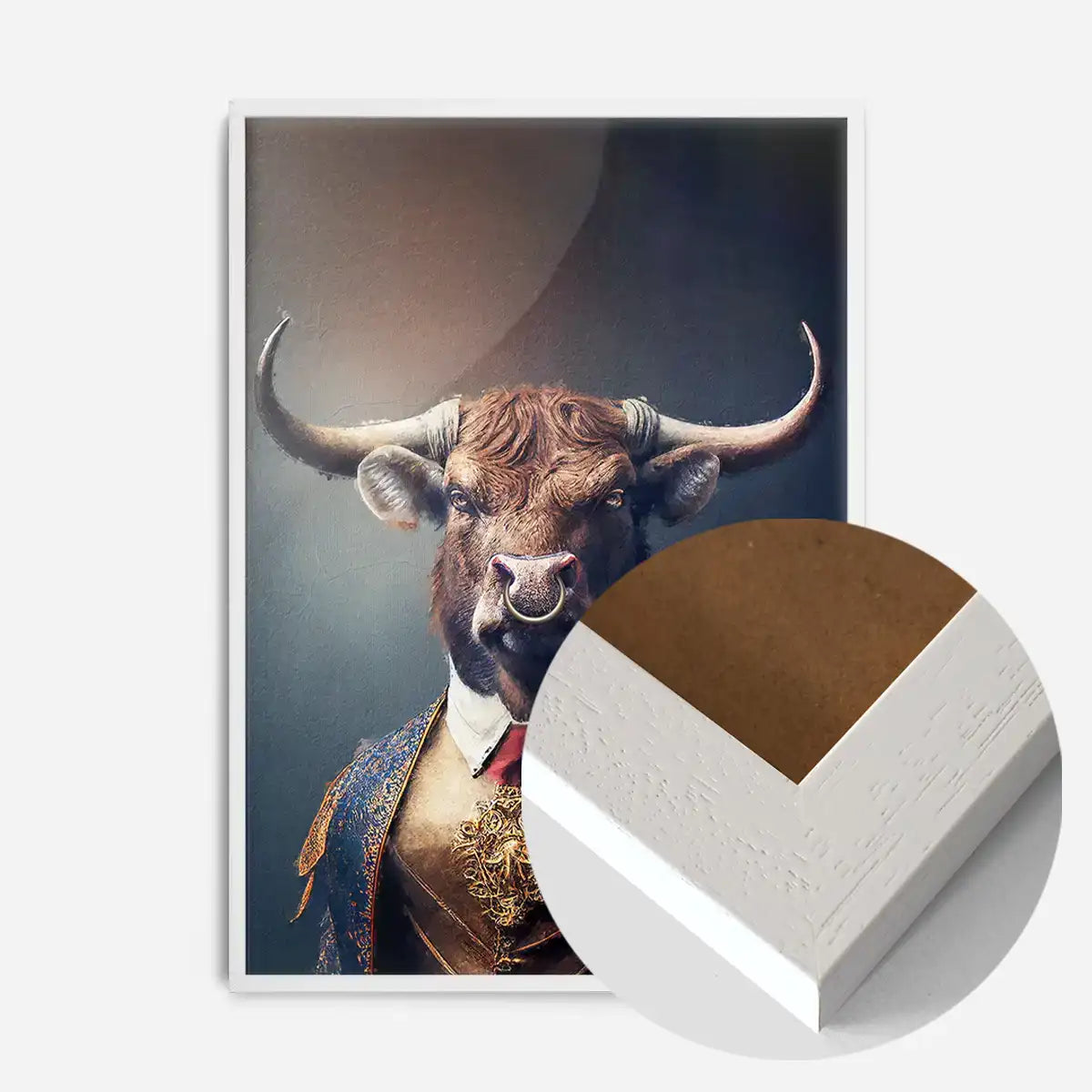 Bull Animal Head Portrait Print