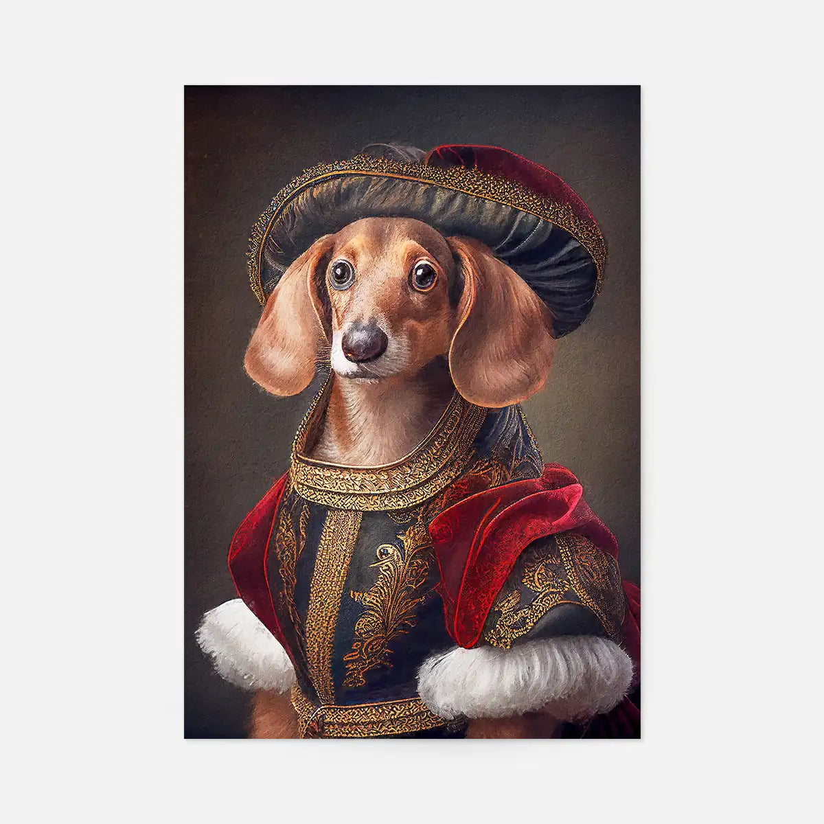 Dachshund Sausage Dog Animal Head Portrait Print