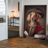 Dachshund Sausage Dog Animal Head Portrait Print