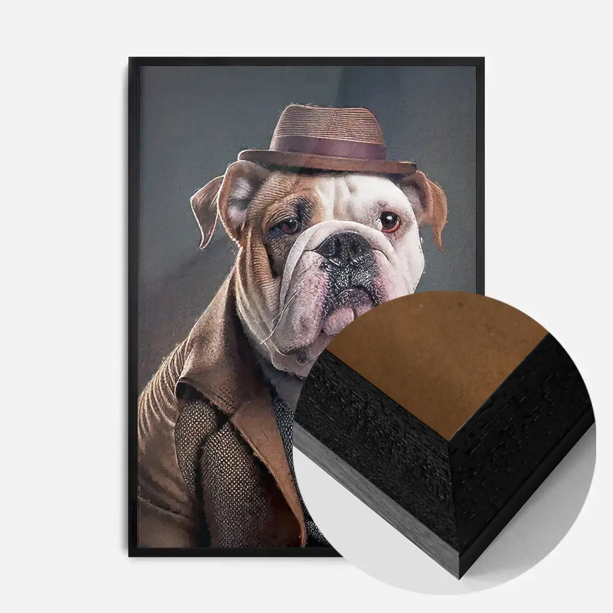 English Bulldog Animal Head Portrait Print