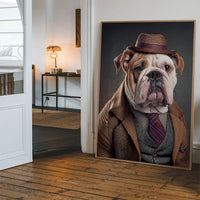 English Bulldog Animal Head Portrait Print