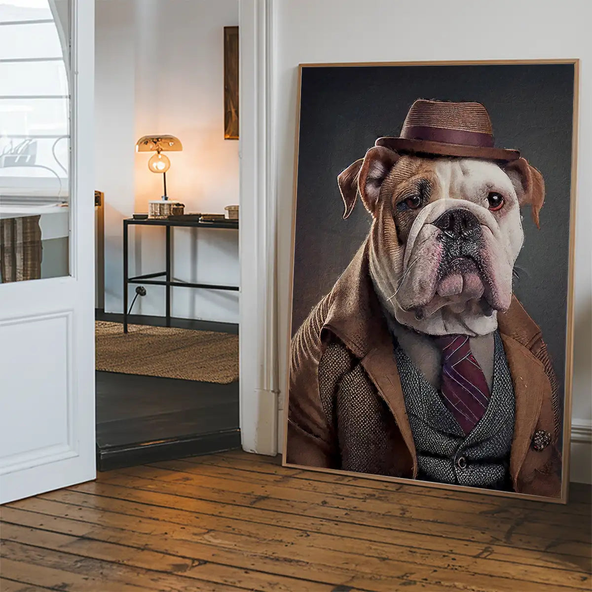 English Bulldog Animal Head Portrait Print