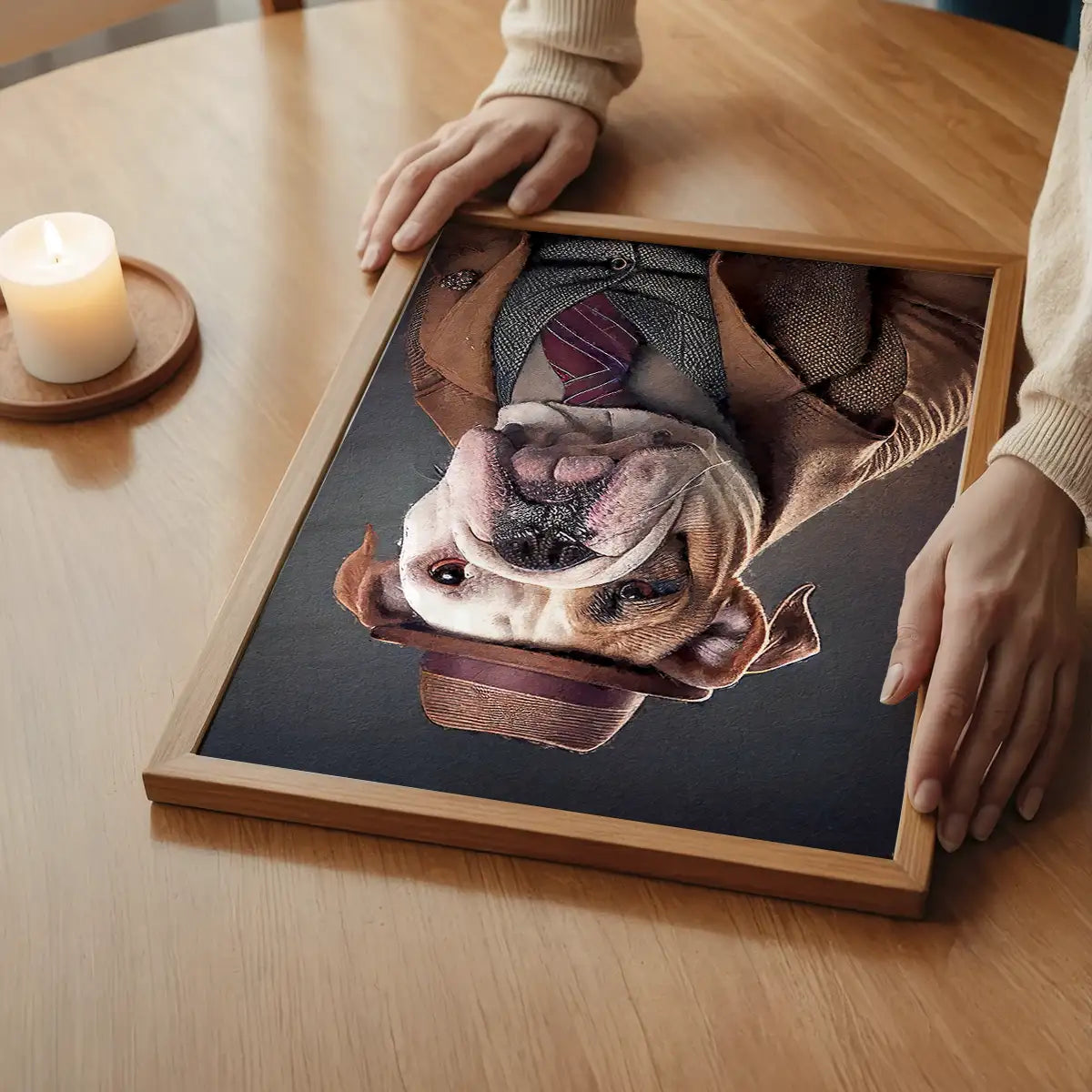 English Bulldog Animal Head Portrait Print