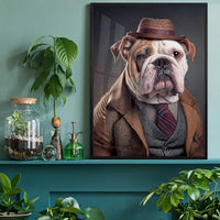 English Bulldog Animal Head Portrait Print