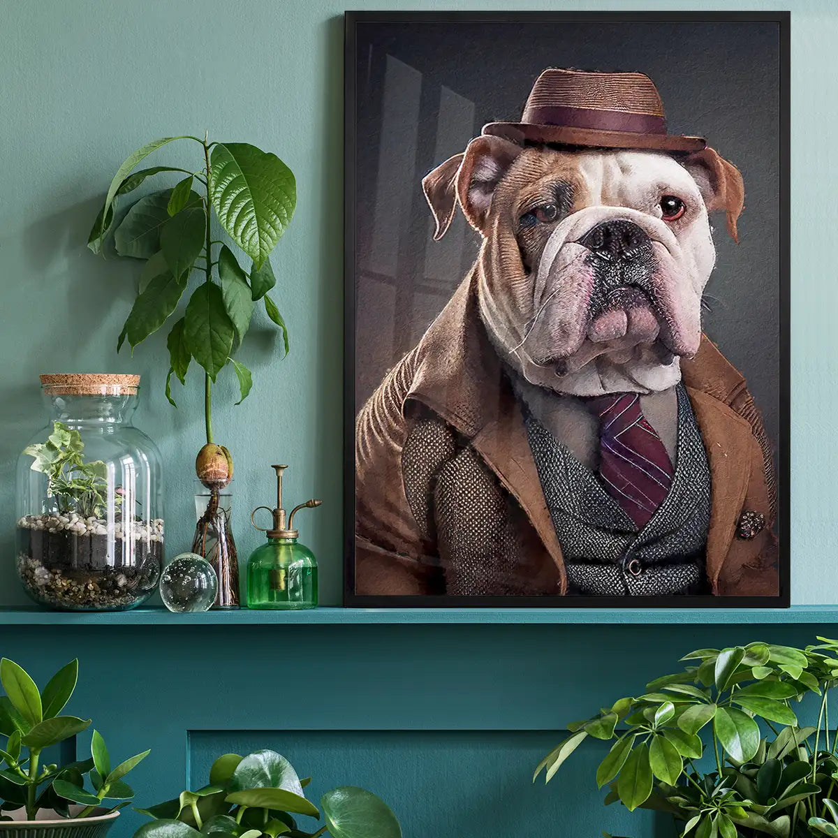 English Bulldog Animal Head Portrait Print