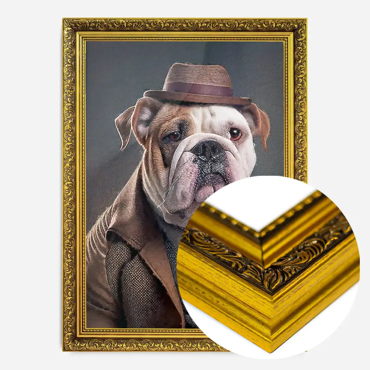 English Bulldog Animal Head Portrait Print