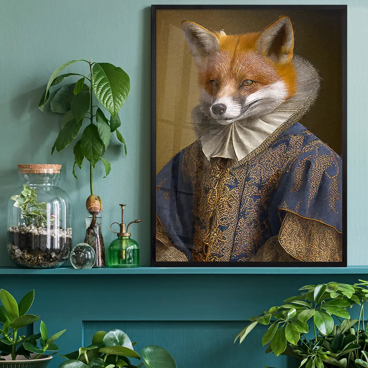Fox Victorian Animal Head Portrait Print