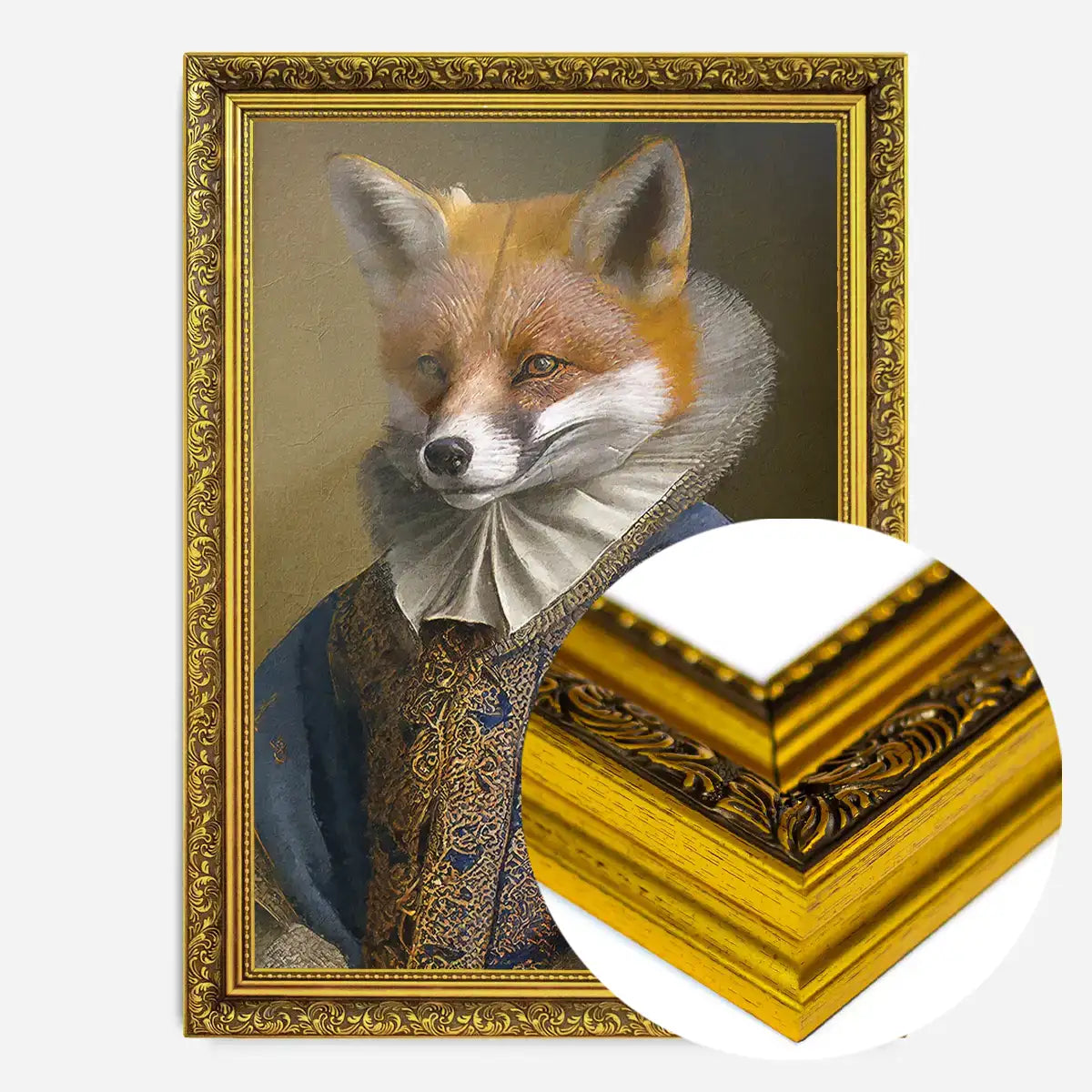 Fox Victorian Animal Head Portrait Print