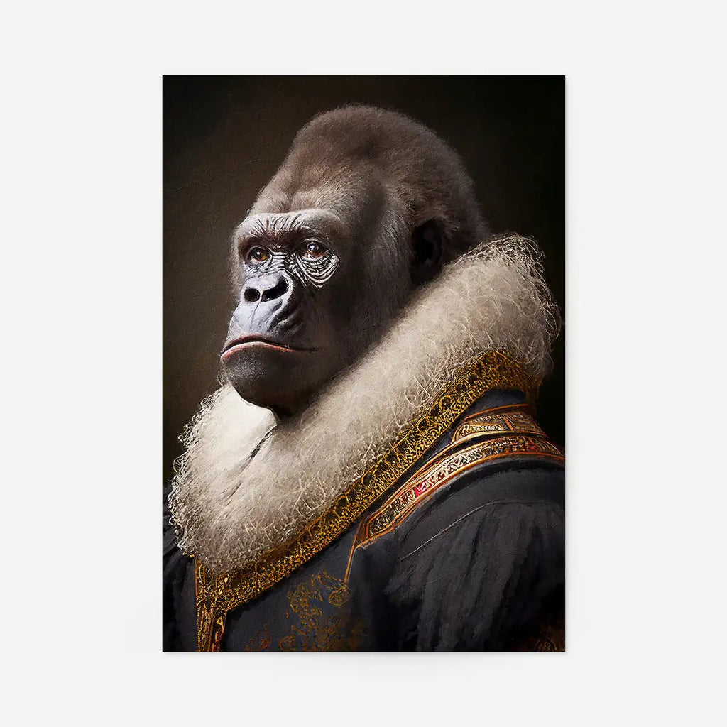 Gorilla Animal Head Portrait Print