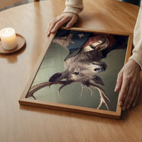Military Stag Animal Head Portrait Print