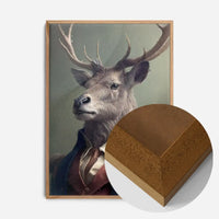 Military Stag Animal Head Portrait Print